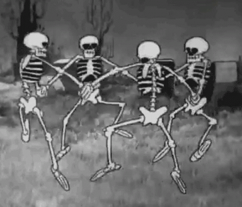 An animated GIF of skeletons dancing.